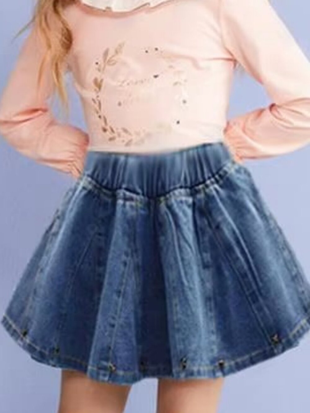 NWT CAT & jACK Indigo Denim Skater Skort Skirt w Pockets 3T